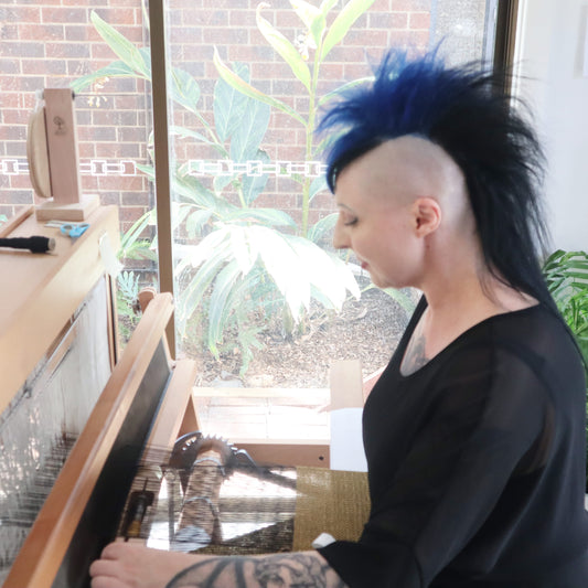 Weaving on my Ashford Floor Loom
