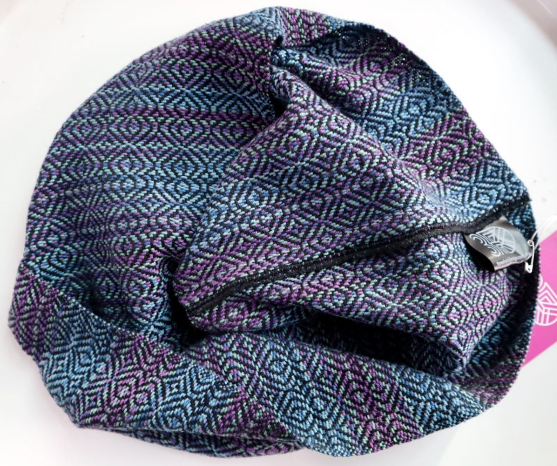GRAPE NOIR - Handwoven Mini Cravat Scarf in Vegan Cotton