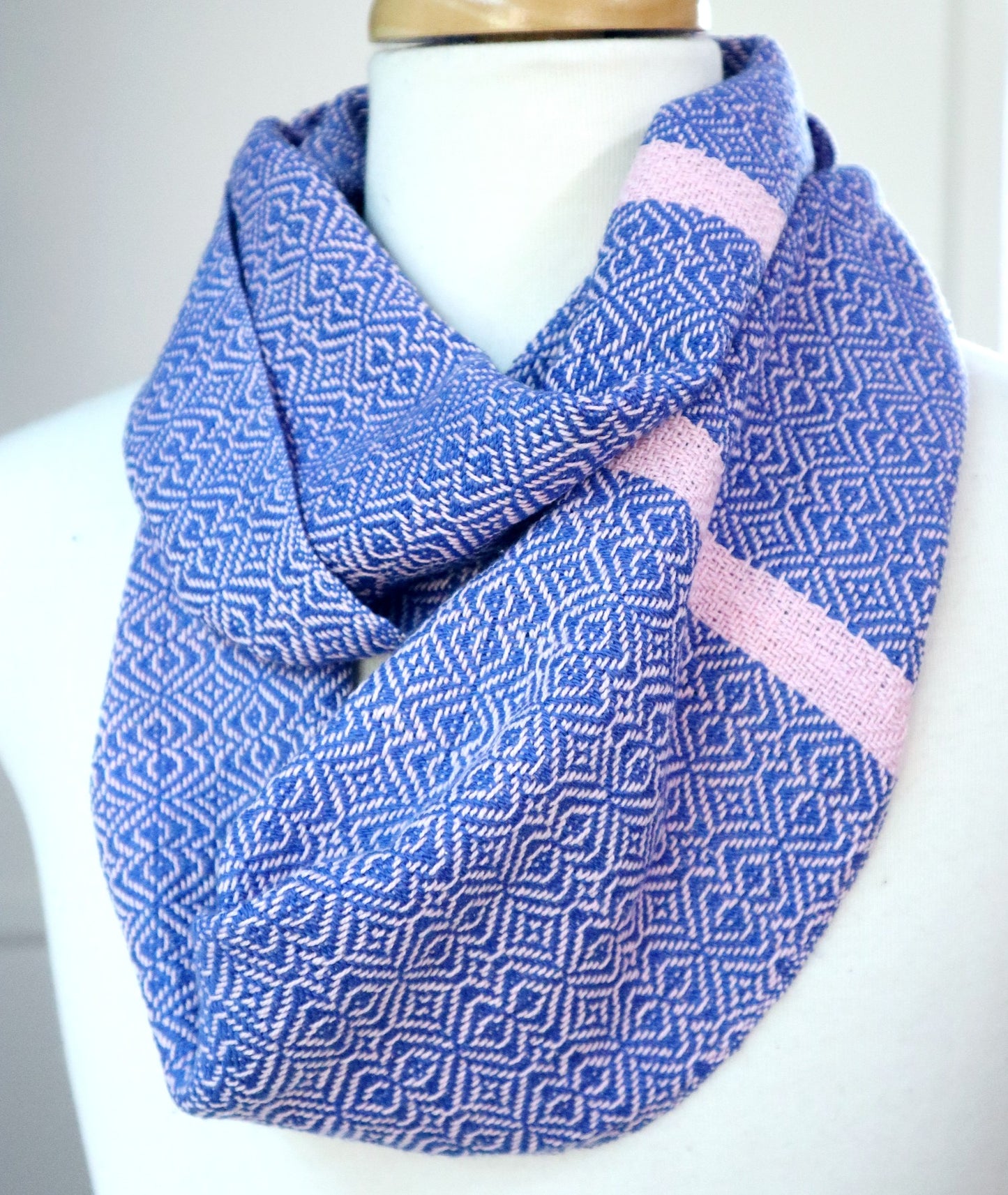 Handwoven Loop Scarf - Blue Fruit Tingles - Threefold Designs