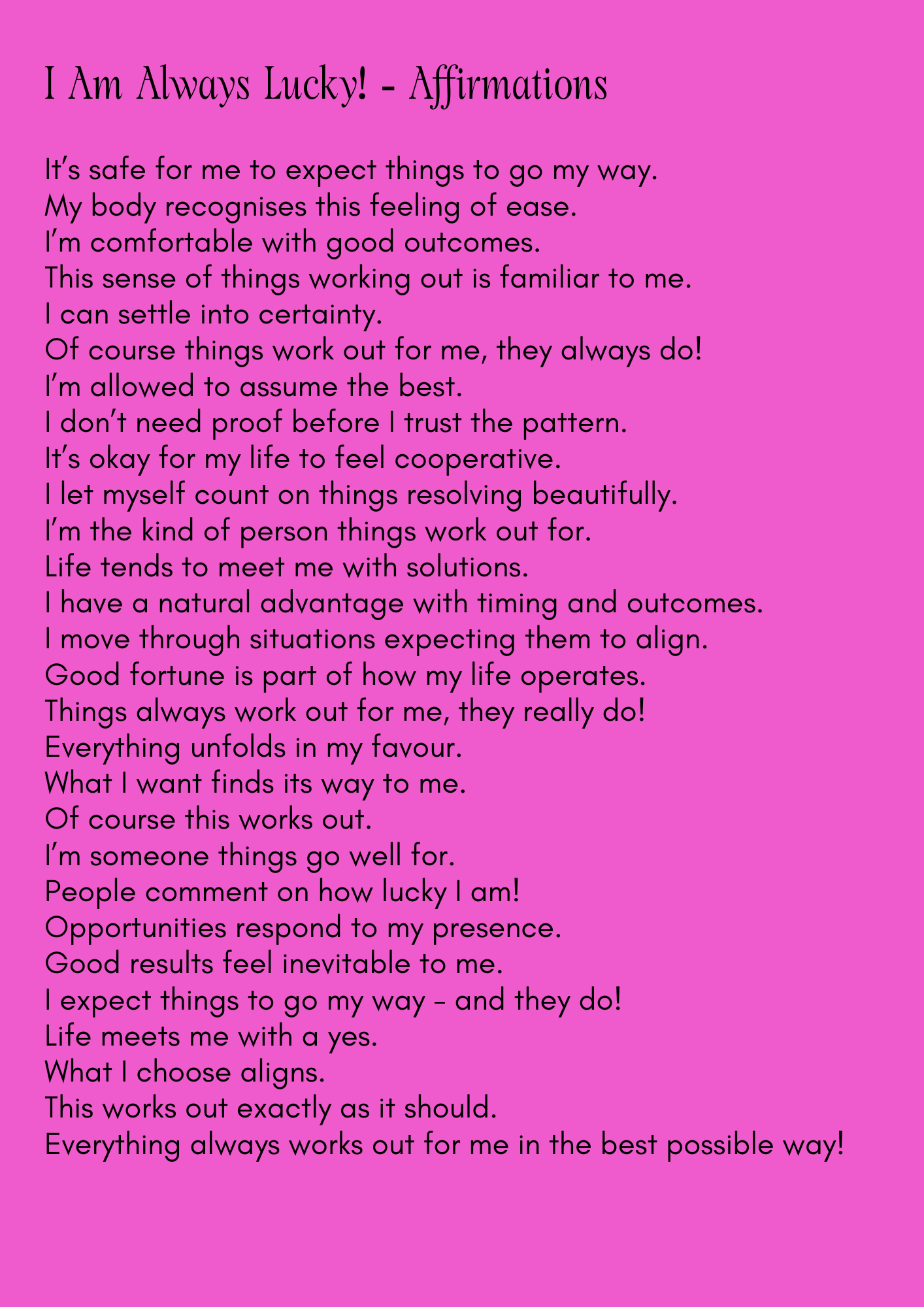 I Am Always Lucky Subliminal - a Threefold Frequency