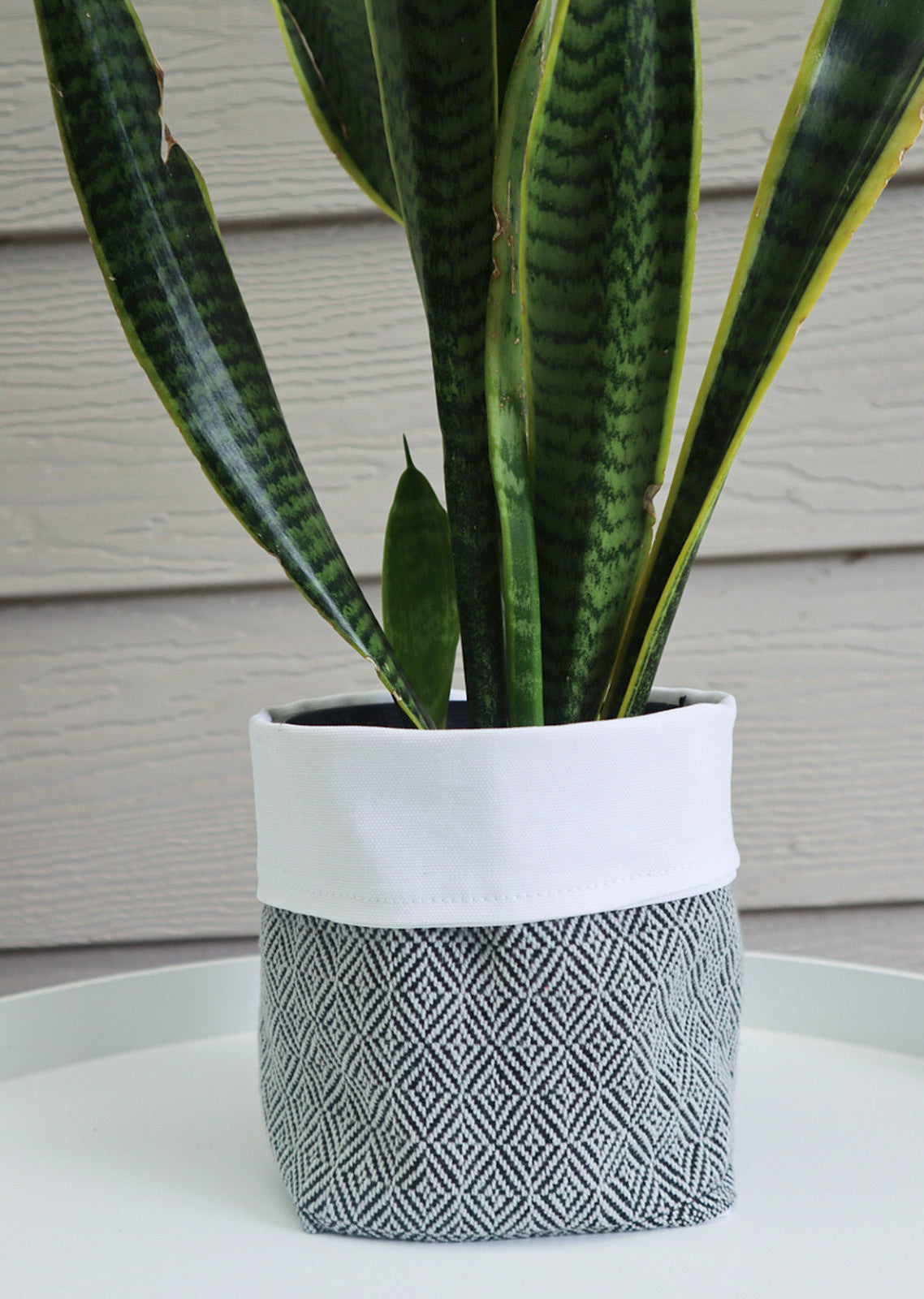 Fabric Plant Holder - Silver Grey - Threefold Designs