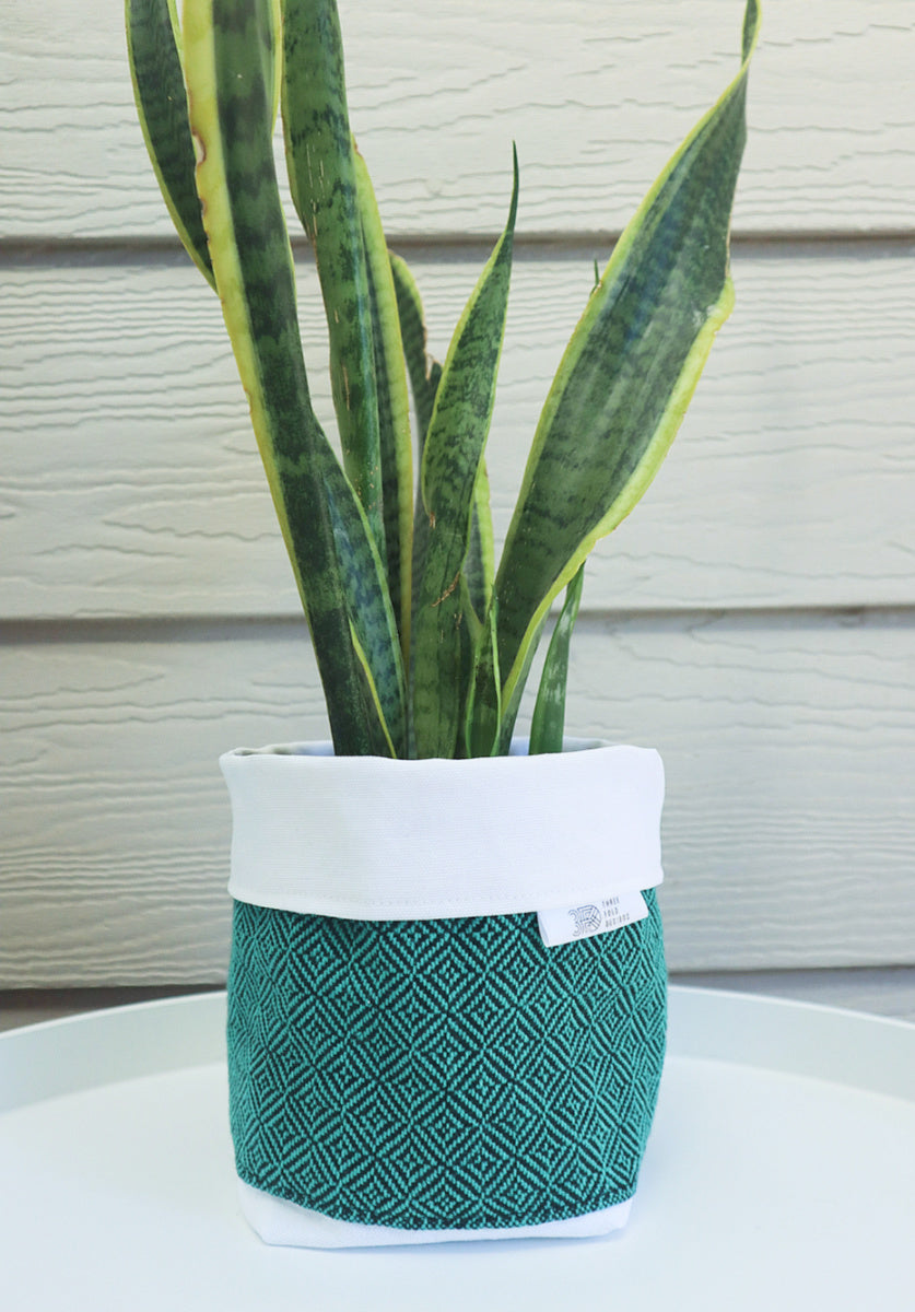 Fabric Plant Holder - Jade Green - Threefold Designs