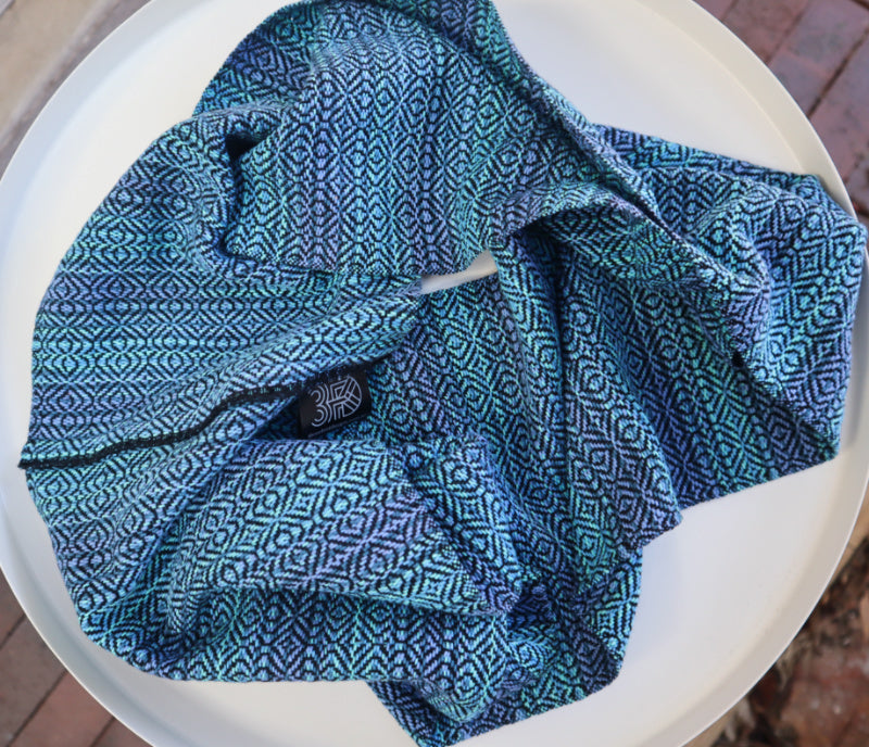 Handwoven Cotton Scarf - Blue Fairy Bread - Threefold Designs