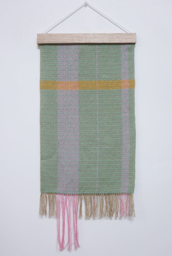 Handwoven Wall Hanging - Vintage Weave Sage Green - Threefold Designs