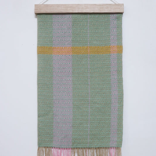 Handwoven Wall Hanging - Vintage Weave Sage Green - Threefold Designs