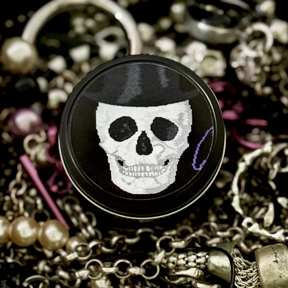 Soy Candle - VEIL OF DEATH - Leather, Tobacco & Amber Candle | Masculine Soy Candle | Dark Woody Aftershave Scent | Gothic Handmade Home Fragrance - Threefold Designs