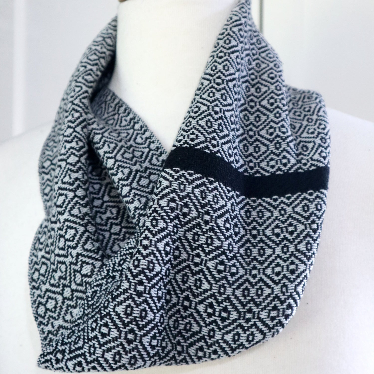 Handwoven Infinity Scarf - Cravat - Silver Grey - Threefold Designs