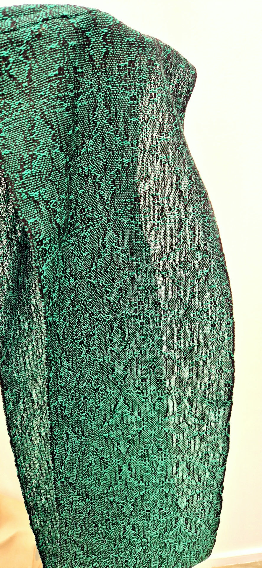 EMERALD LUXE SNAKESKIN - Handwoven Fine Cotton Scarf | Emerald Green + Black