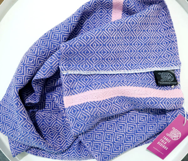 Handwoven Loop Scarf - Blue Fruit Tingles - Threefold Designs
