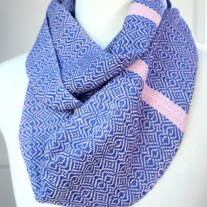 Handwoven Loop Scarf - Blue Fruit Tingles - Threefold Designs