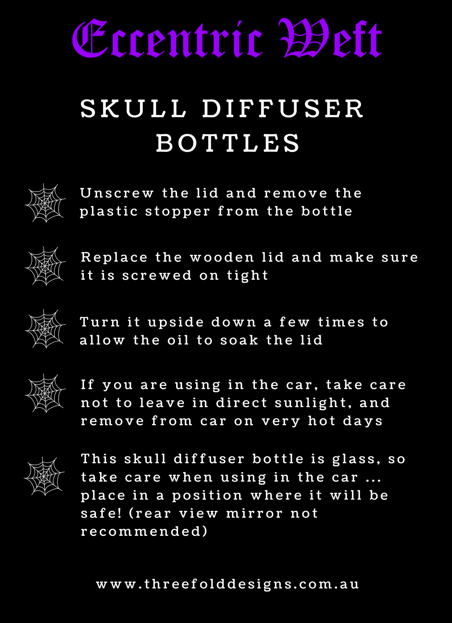 Skull Car Diffusers - Threefold Designs