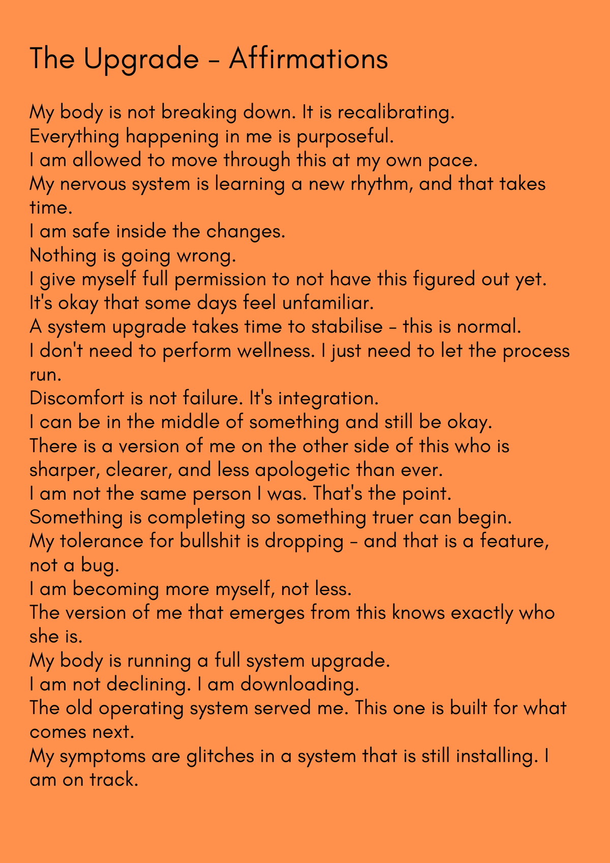 Affirmations for menopause and perimenopause