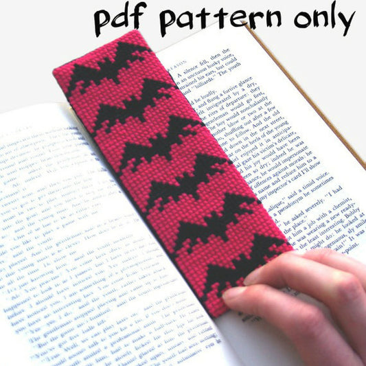 Cross Stitch PDF Pattern - Bats Bookmark - Threefold Designs