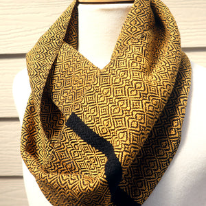 handwoven cotton scarf, mustard, unique