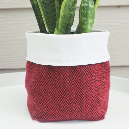 Fabric Plant Holder - Burgundy - Threefold Designs