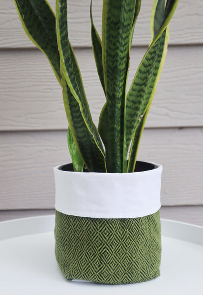 Fabric Plant Holder - Olive Green