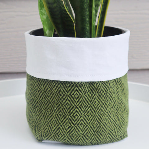 Fabric Plant Holder - Olive Green