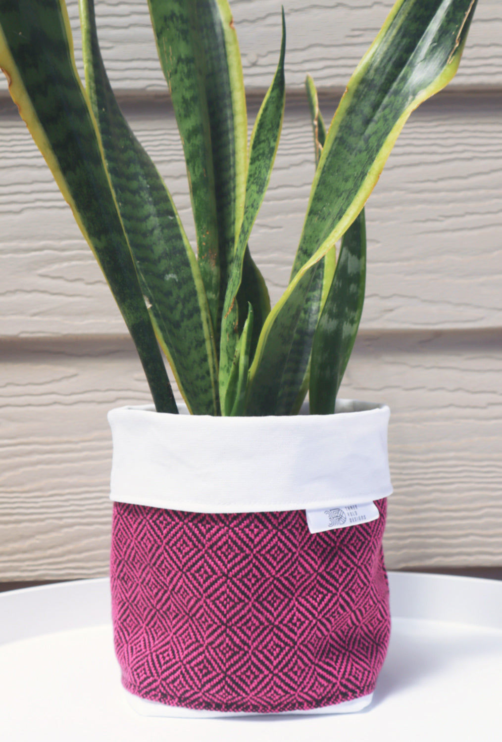 Fabric Plant Holder - Pink - Threefold Designs