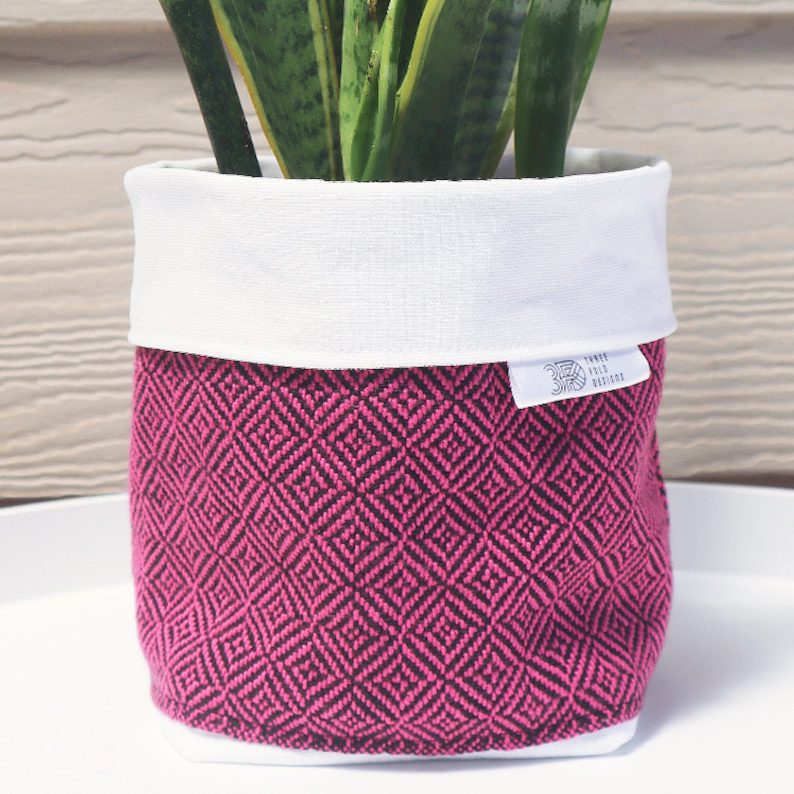 Fabric Plant Holder - Pink - Threefold Designs