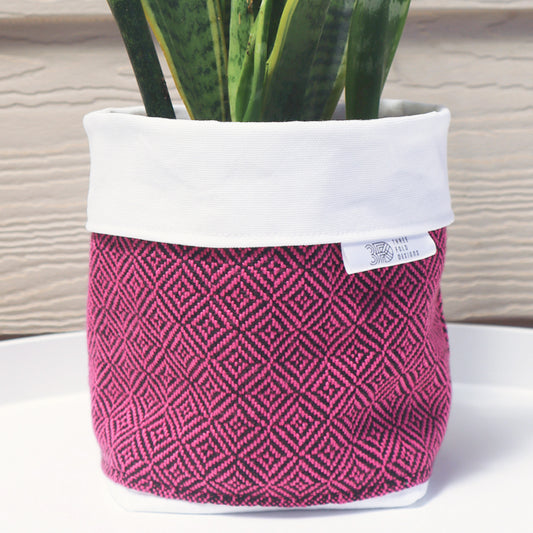 Fabric Plant Holder - Pink - Threefold Designs