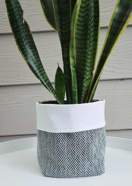 Fabric Plant Holder - Silver Grey