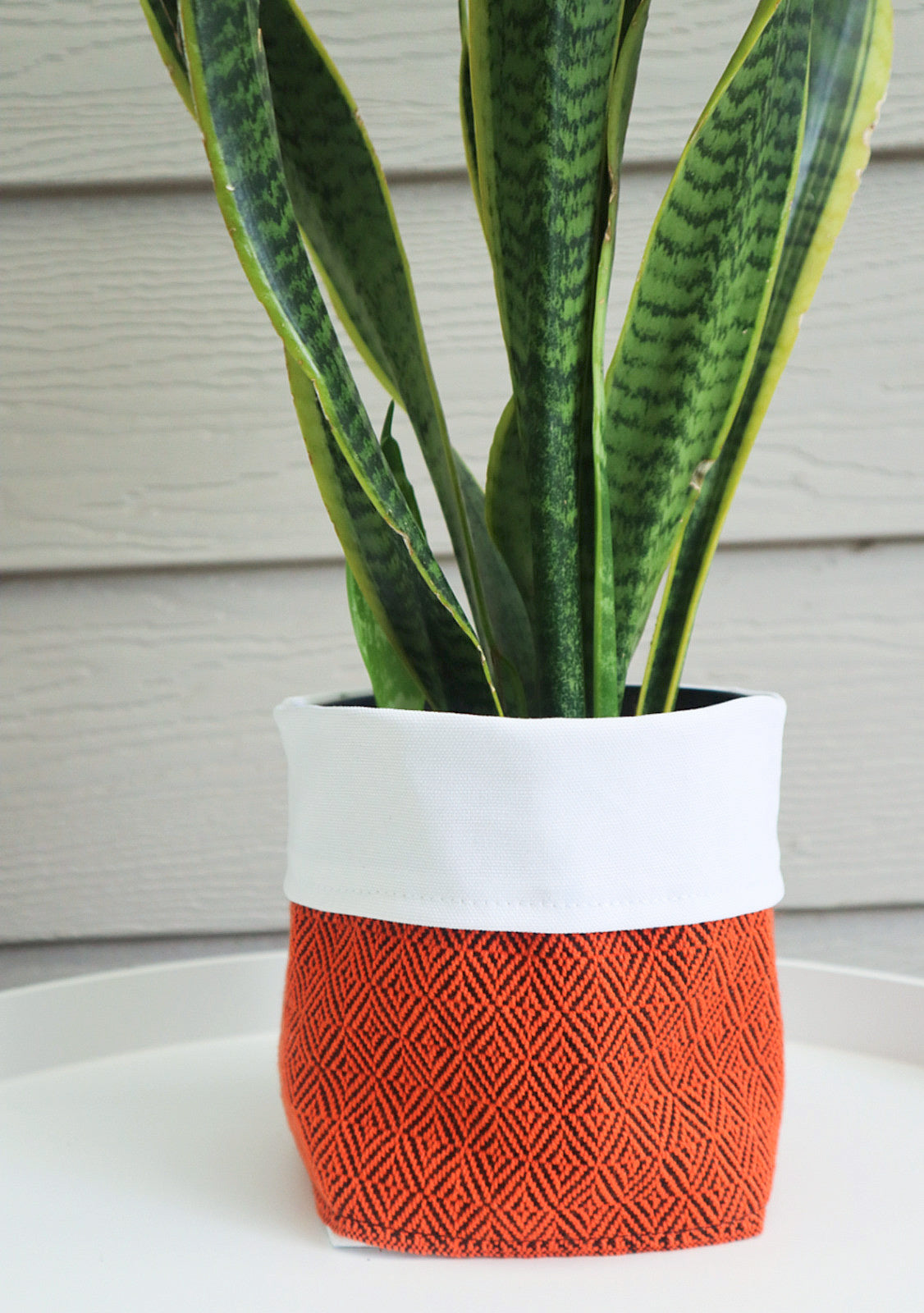 Fabric Plant Holder - Tangerine - Threefold Designs
