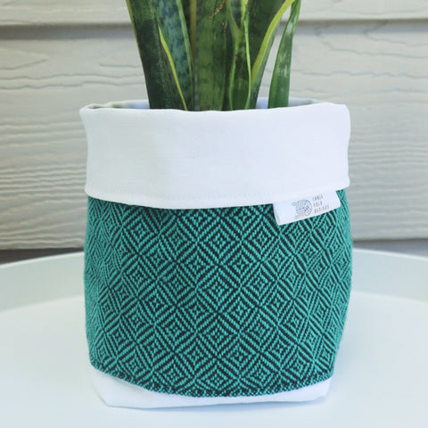 Fabric Plant Holder - Jade Green