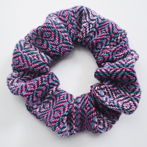 Handwoven Hair Scrunchie - Pink Fairy Bread