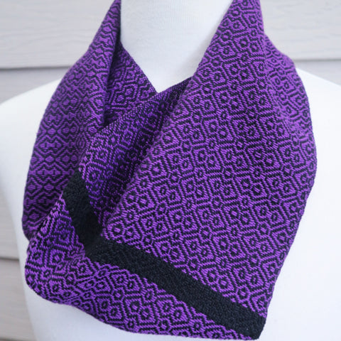 Handwoven Infinity Scarf - Cravat - Purple