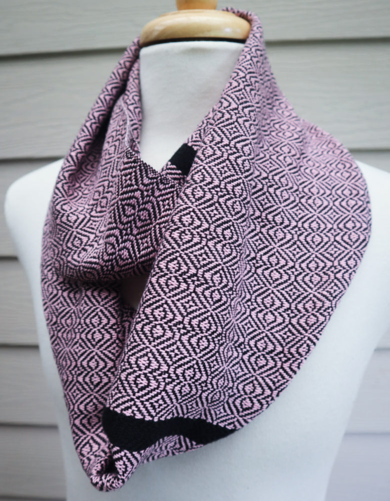 Handwoven Scarf - Classic Dusty Pink Baroque - Threefold Designs