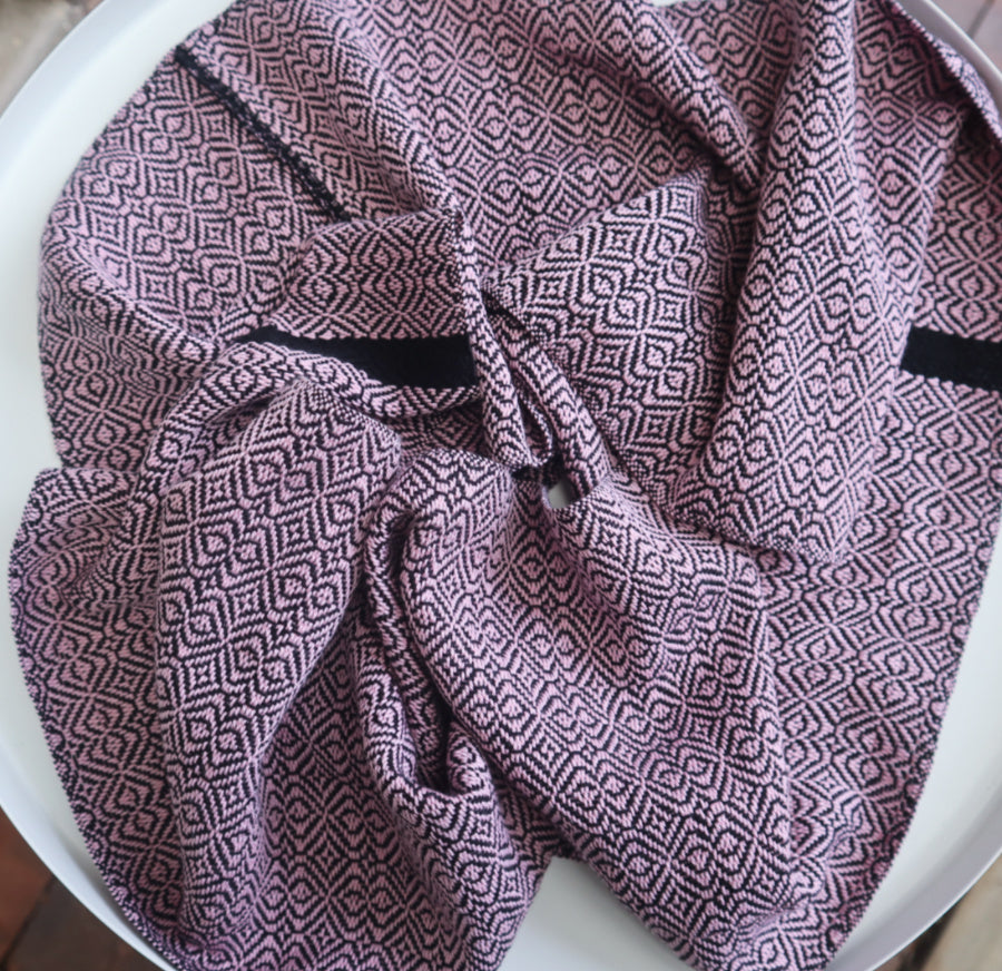 Handwoven Scarf - Classic Dusty Pink Baroque - Threefold Designs