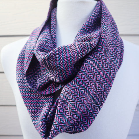 Handwoven Cotton Scarf - Pink Fairy Bread