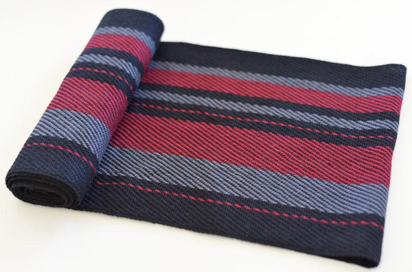 Handwoven Scarf - Dapper - Burgundy, Charcoal + Black - Threefold Designs