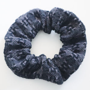 Handwoven Hair Scrunchie - Charcoal + Black