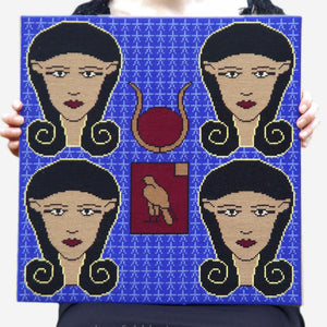 Cross Stitch Kit of Egyptian goddess Hathor - modern pagan needlepoint kit including wool, canvas, instructions suitable for beginners