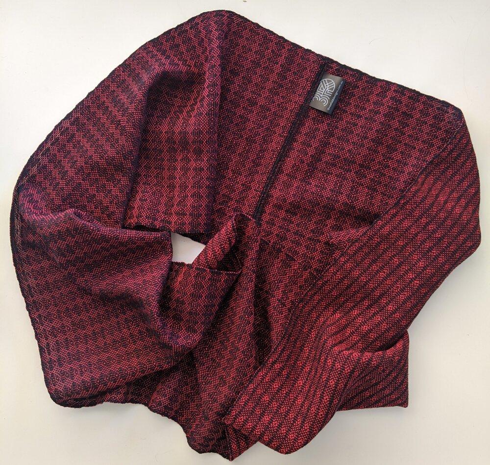 Handwoven Scarf - Luxe - Red Peacock - Threefold Designs