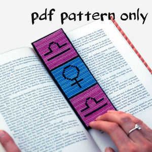 Cross Stitch PDF Pattern - Libra Bookmark