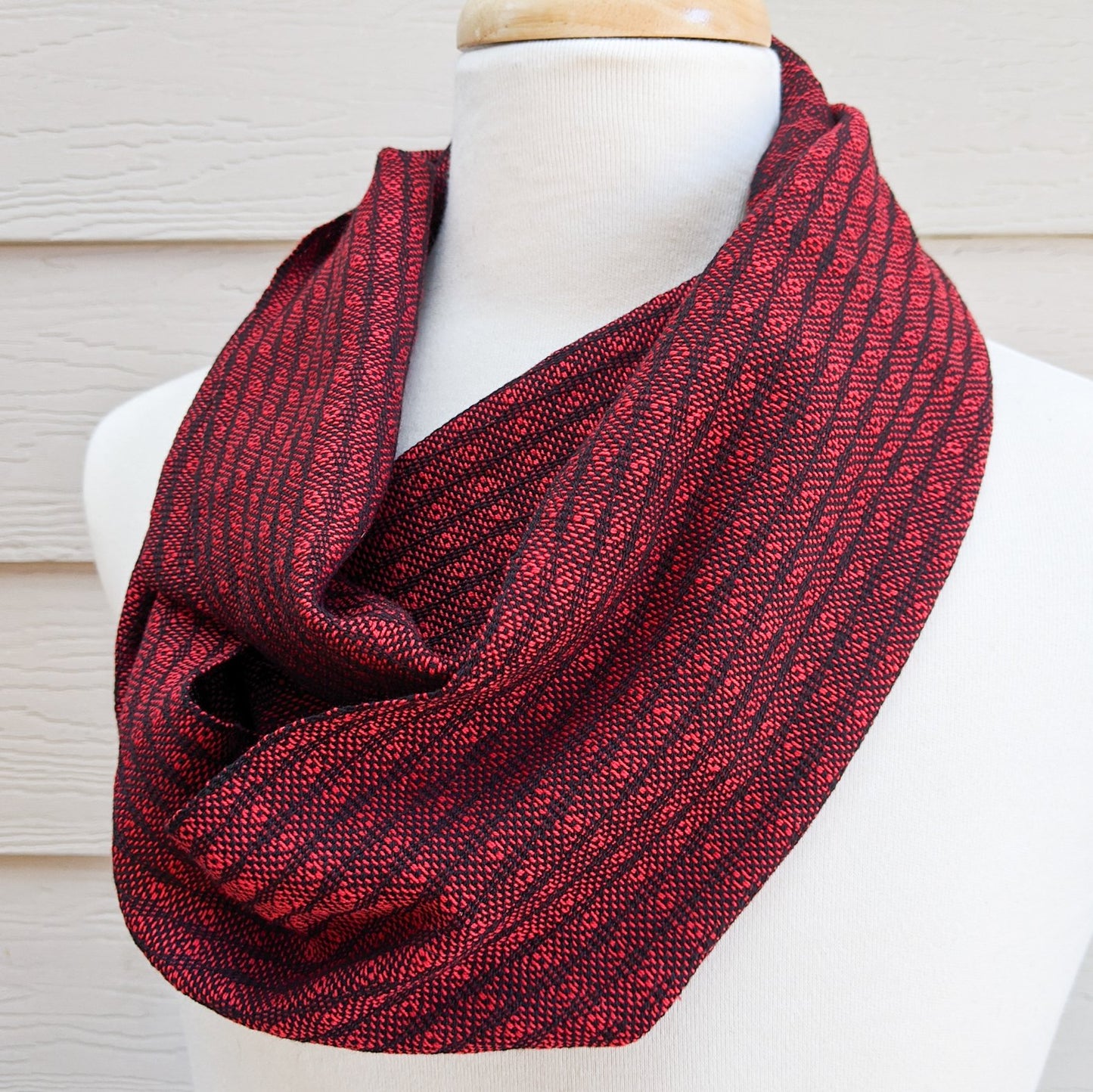 Handwoven Scarf - Luxe - Red Peacock - Threefold Designs