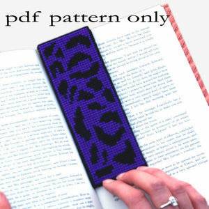 Cross Stitch PDF Pattern - Purple Leopard Print Bookmark