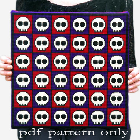 Cross Stitch PDF Pattern - Skulls - Threefold Designs