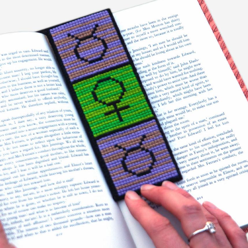 Cross stitch kit of zodiac sign of Taurus and Venus - kit includes wool, pattern, instructions, canvas - easy for beginners