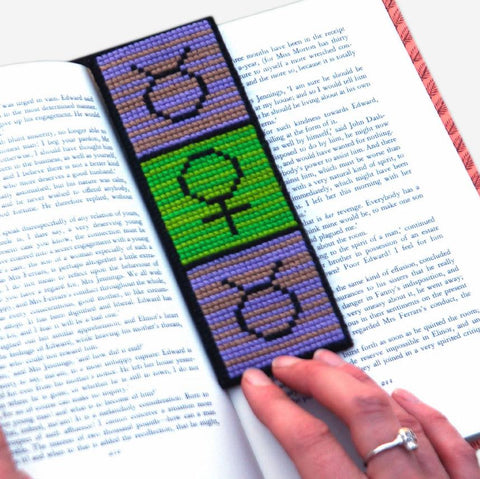 Cross stitch kit of zodiac sign of Taurus and Venus - kit includes wool, pattern, instructions, canvas - easy for beginners