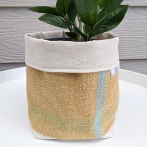 Vintage Weave Plant Holder - Mustard - Threefold Designs