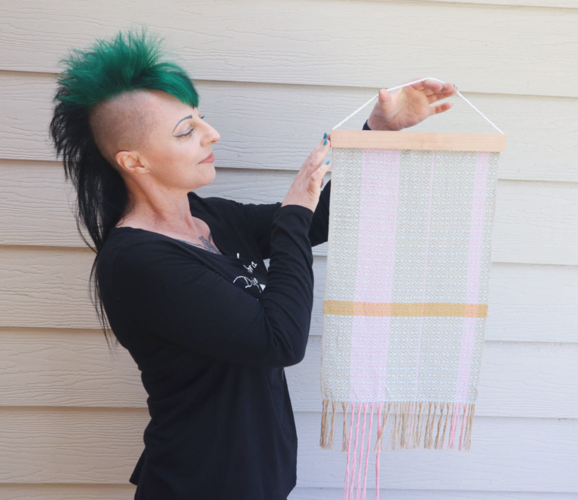 Handwoven Wall Hanging - Vintage Weave Chambray Blue - Threefold Designs