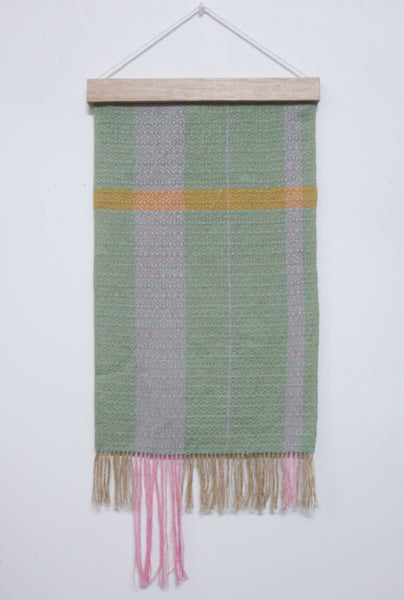 Handwoven Wall Hanging - Vintage Weave Sage Green - Threefold Designs